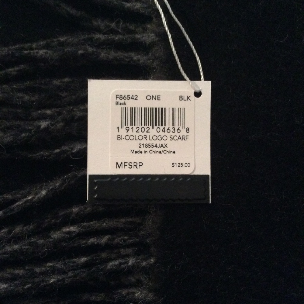 Coach Cashmere Blend Scarf in Black and Grey *NEW* - Picture 3 of 4